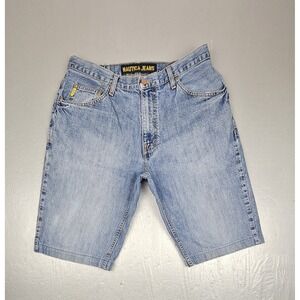 Vintage Nautica Jean Shorts Mens 36 Blue Denim Relaxed Fit Jorts 5 Pocket